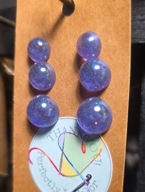 Lavender Glitter Dome Stud Earrings - Set of 3 Pairs
